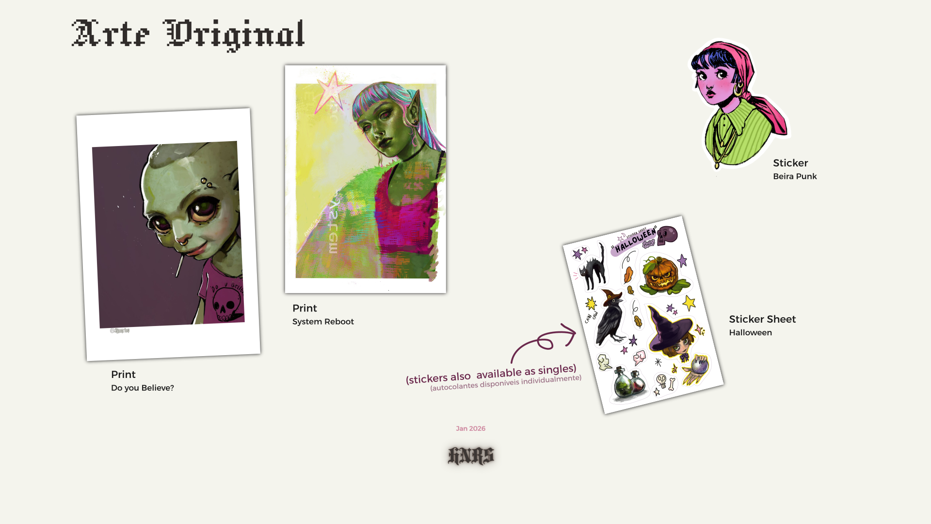Original Art, Goblin Prints and stickers